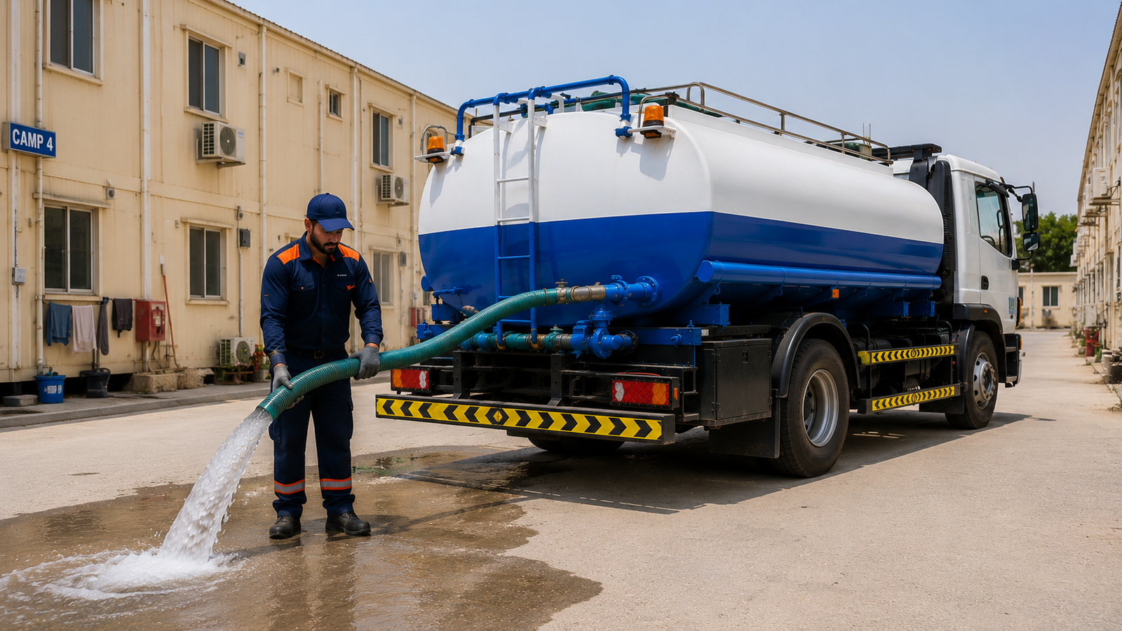 labour camp water in Dubai