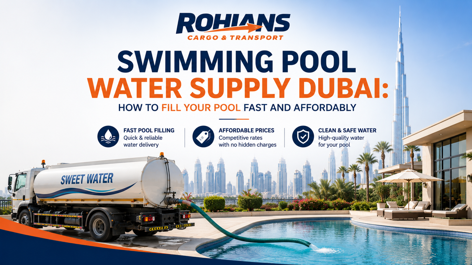 swimming pool water tanker service in Dubai