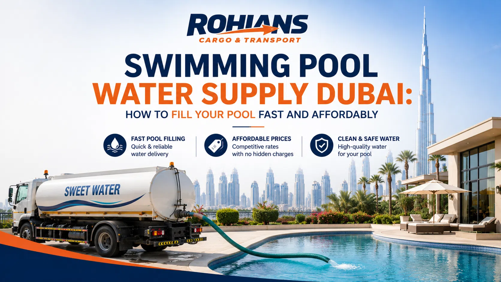 swimming pool water tanker service in Dubai