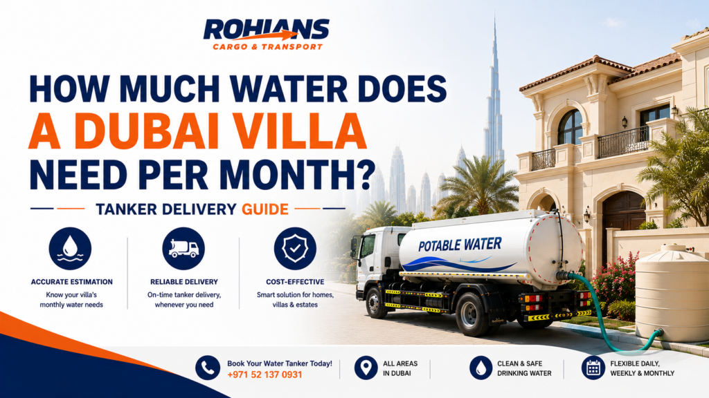 Water tanker supply service in Dubai by Rohians Cargo and Transport L.L.C