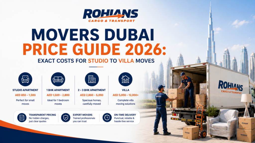 Movers Dubai Price Guide 2026  Exact Costs for Studio to Villa Moves