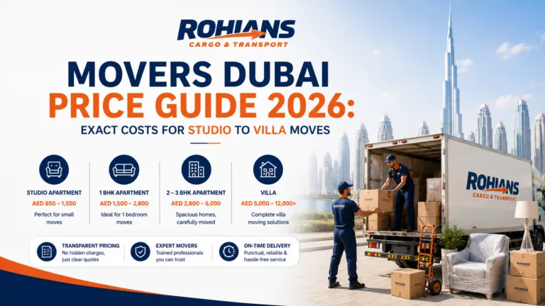 Movers Dubai Price Guide 2026  Exact Costs for Studio to Villa Moves