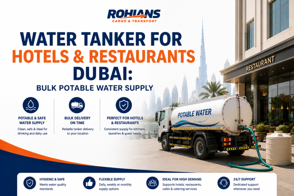 Water Tanker for Hotels & Restaurants Dubai: Bulk Potable Water Supply