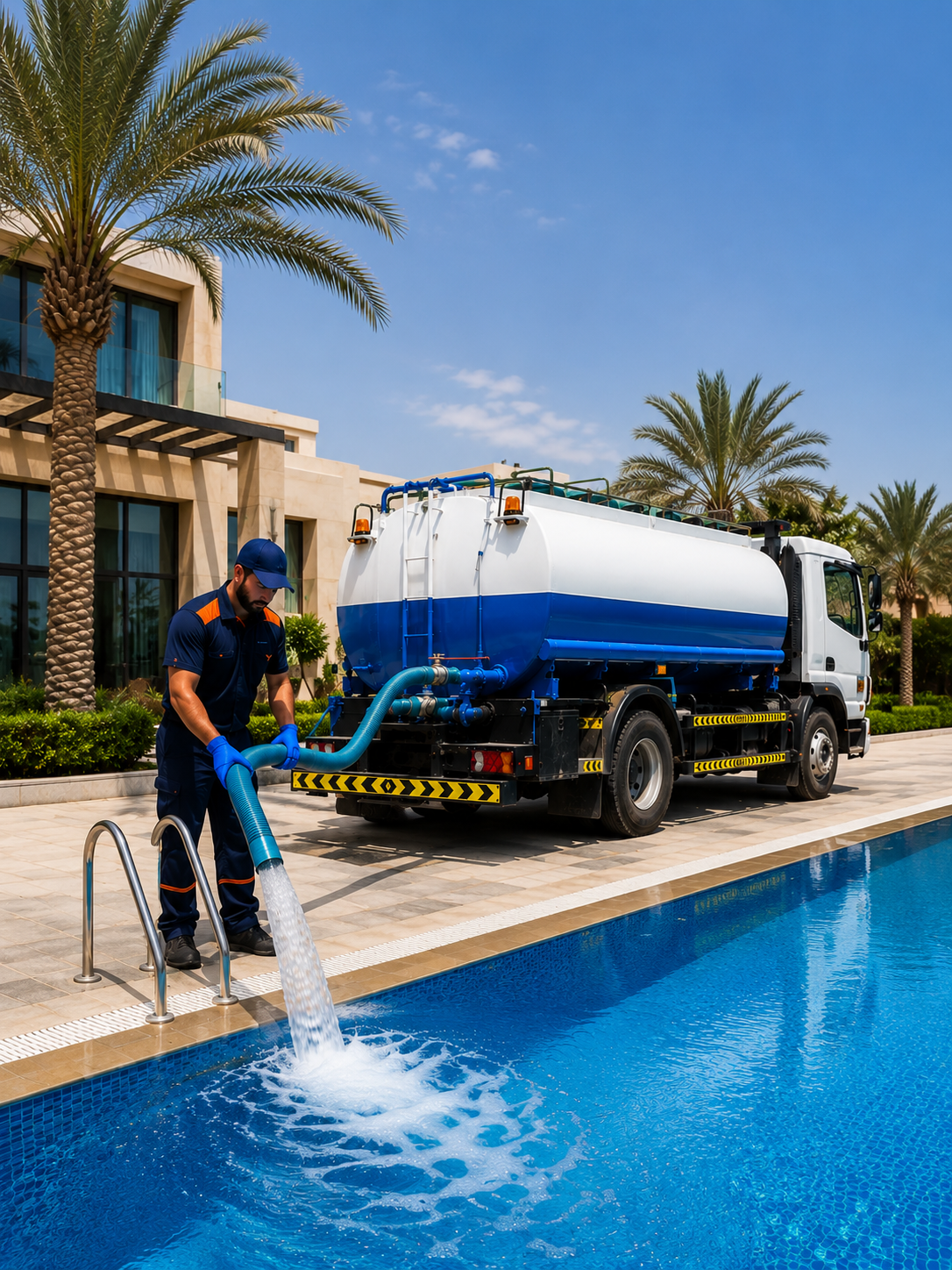 swimming pool water tanker in Dubai