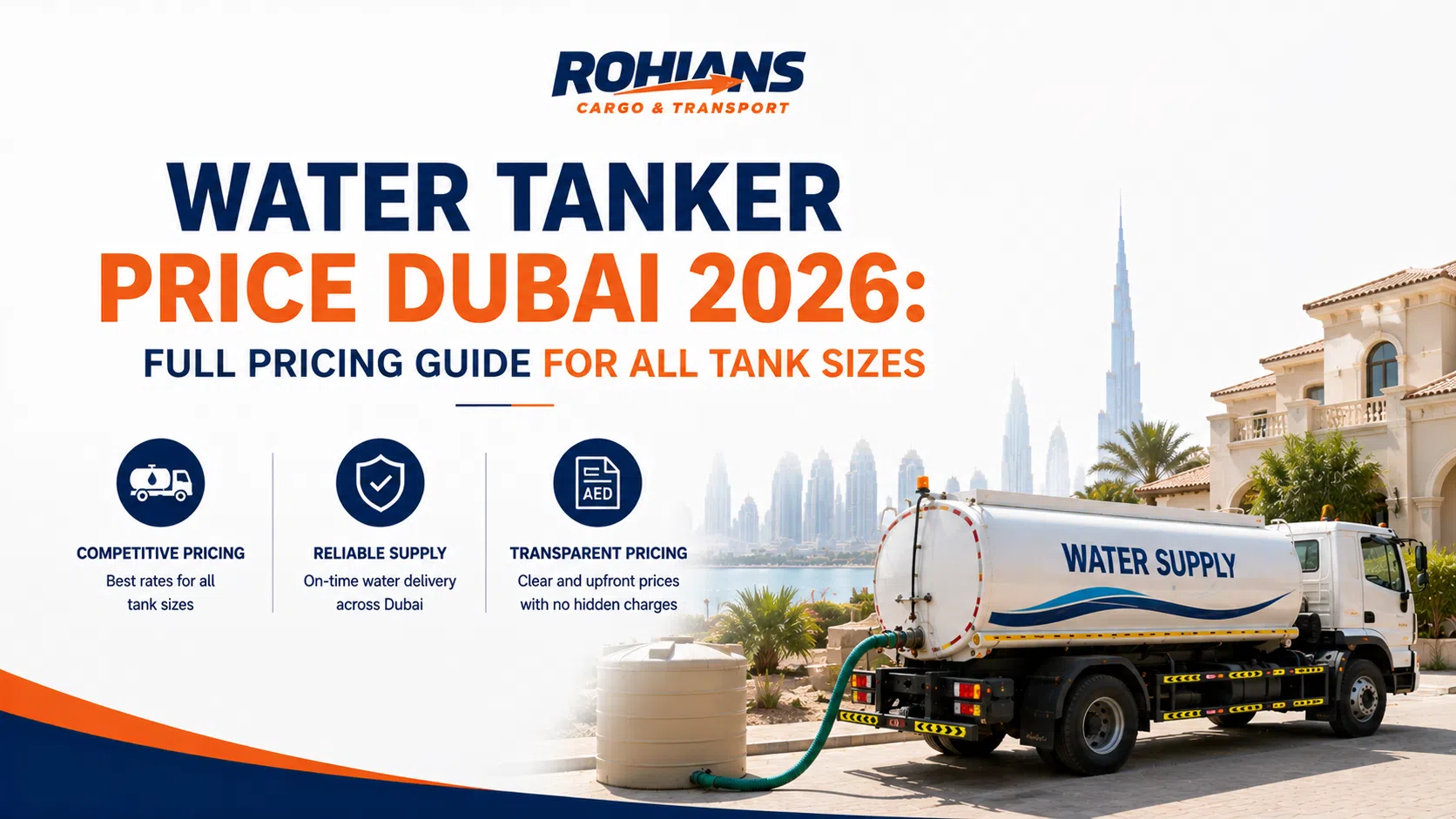 Water tanker supply service in Dubai by Rohians Cargo and Transport L.L.C